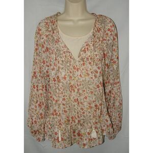 BUCKLE BLACK Sparkly Floral Sz Small Smocked Roomy Boho Blouse & Cami Set NEW